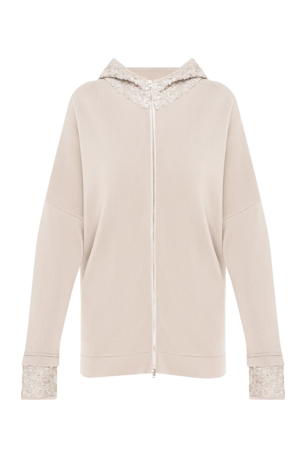 Panicale woman beige women's viscose and elastane hoodie купить с ценами и фото 148067 - photo 1