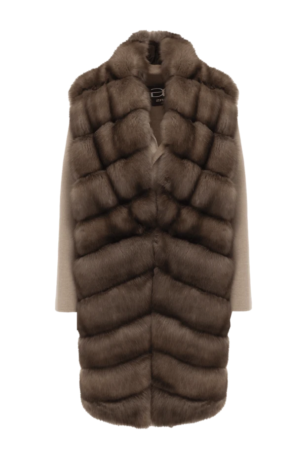 FG Furs woman women's beige sable and cashmere fur coat купить с ценами и фото 148120 - photo 1