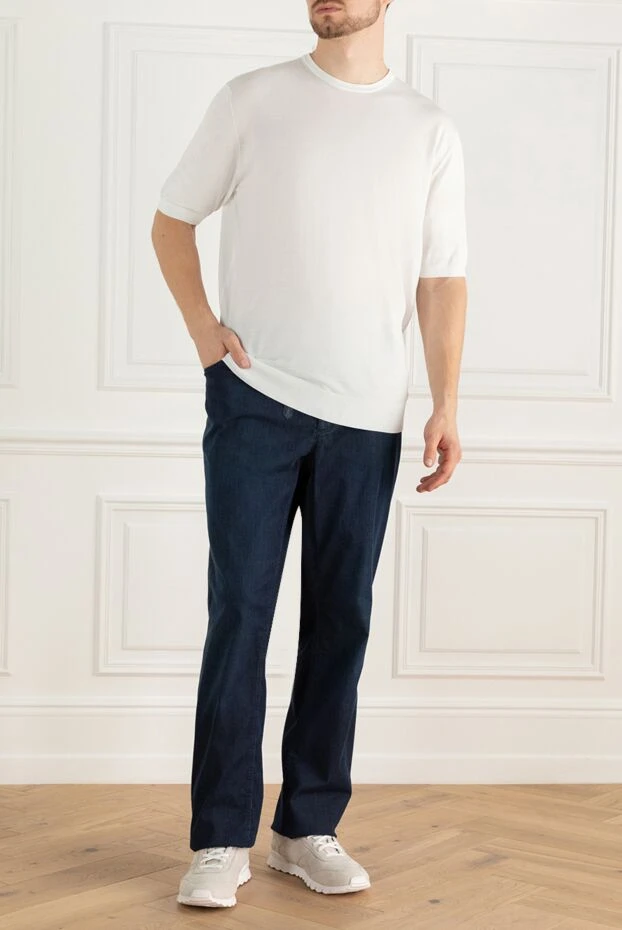 Zilli man blue cotton jeans for men купить с ценами и фото 148159 - photo 2