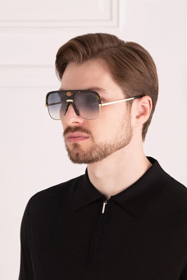 Gucci man sunglasses made of metal and plastic, black, for men купить с ценами и фото 148167 - photo 2