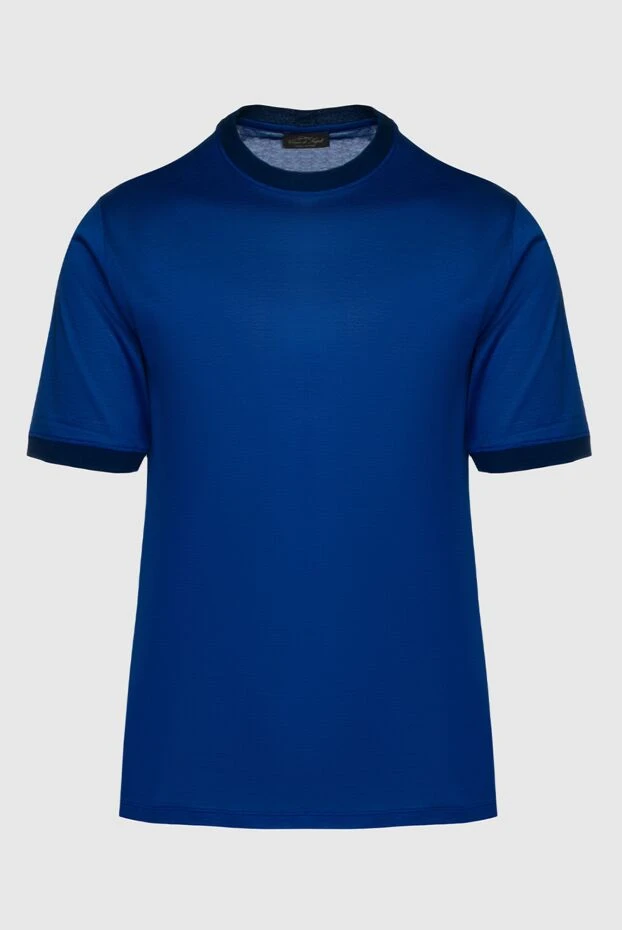 Cesare di Napoli man cotton t-shirt blue for men купить с ценами и фото 148220 - photo 1