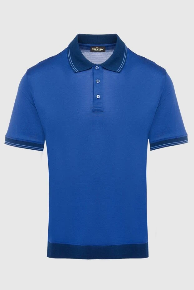 Cesare di Napoli man cotton and silk polo blue for men купить с ценами и фото 148222 - photo 1