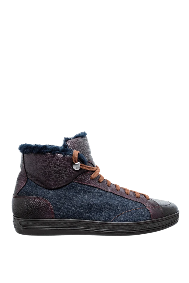 Doucal`s man brown leather and wool sneakers for men купить с ценами и фото 148268 - photo 1