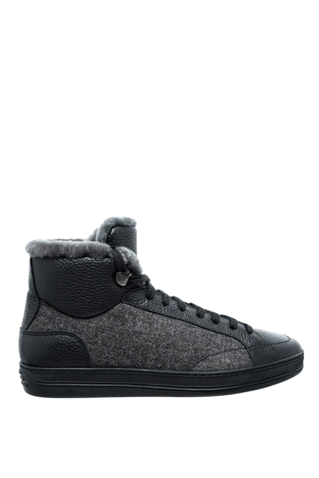 Doucal`s man gray leather and wool sneakers for men купить с ценами и фото 148272 - photo 1