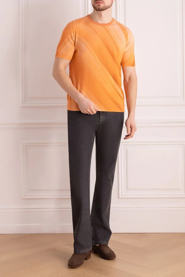 Zilli man gray cotton jeans for men купить с ценами и фото 148298 - photo 2