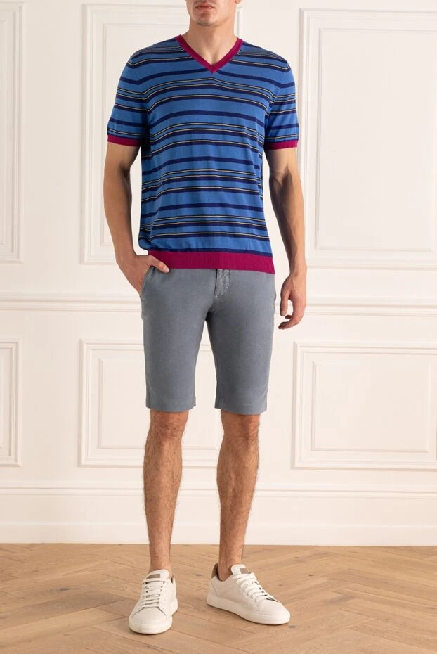 Zilli man blue cotton shorts for men купить с ценами и фото 148339 - photo 2