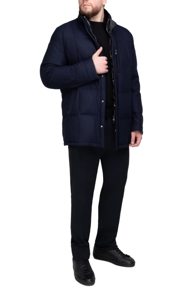 Enrico Mandelli man down jacket men's wool and cashmere blue купить с ценами и фото 148364 - photo 2