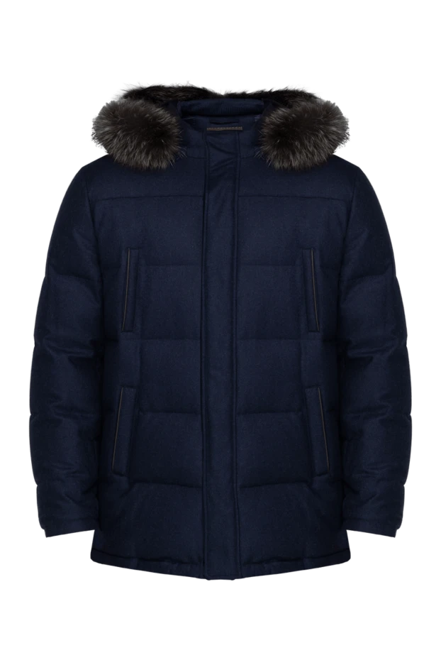 Enrico Mandelli man down jacket men's wool and cashmere blue купить с ценами и фото 148366 - photo 1