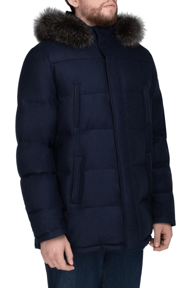 Enrico Mandelli man down jacket men's wool and cashmere blue купить с ценами и фото 148366 - photo 2