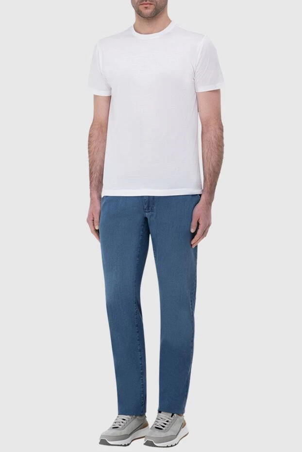 Zilli man blue cotton jeans for men купить с ценами и фото 148376 - photo 2