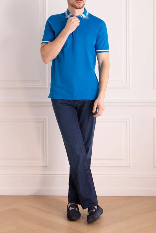 Zilli man blue cotton jeans for men купить с ценами и фото 148383 - photo 2