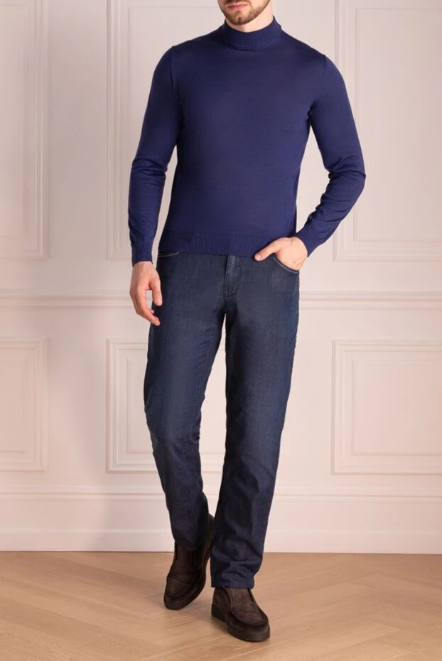 Zilli man blue cotton jeans for men купить с ценами и фото 148384 - photo 2