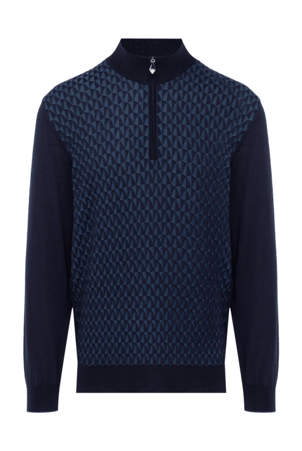 Cesare di Napoli man wool and silk troyer blue for men купить с ценами и фото 148410 - photo 1