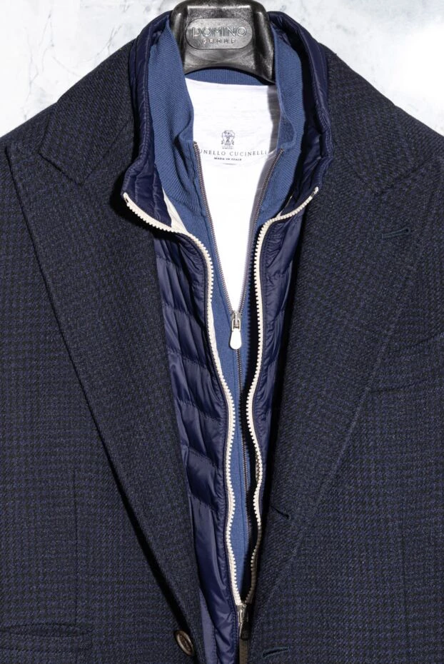 Brunello Cucinelli пальто из кашемира синее мужское 148437 - фото 2