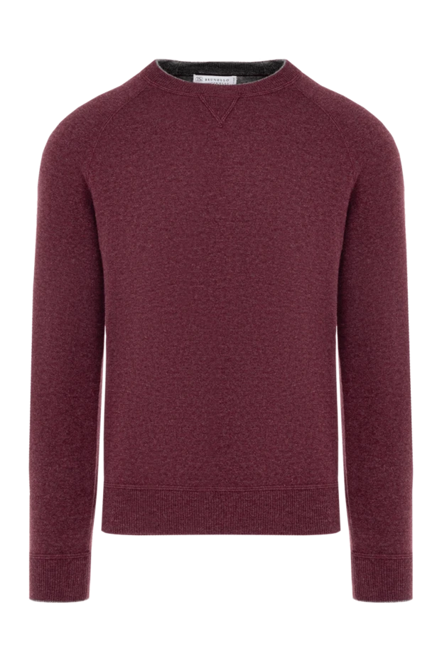 Brunello Cucinelli man wool, cashmere and silk jumper burgundy for men купить с ценами и фото 148442 - photo 1