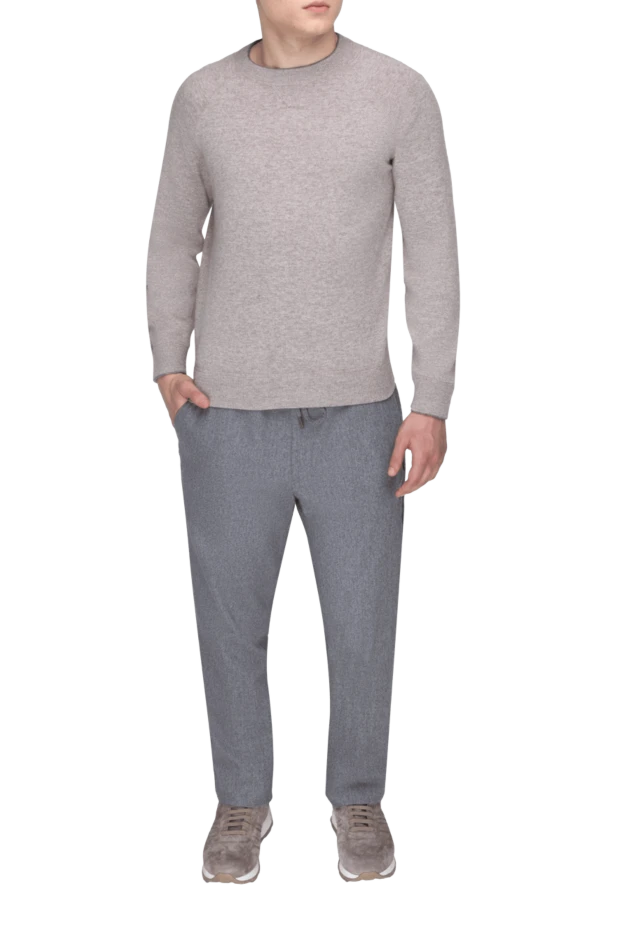 Brunello Cucinelli man wool, cashmere and silk jumper gray for men купить с ценами и фото 148444 - photo 2