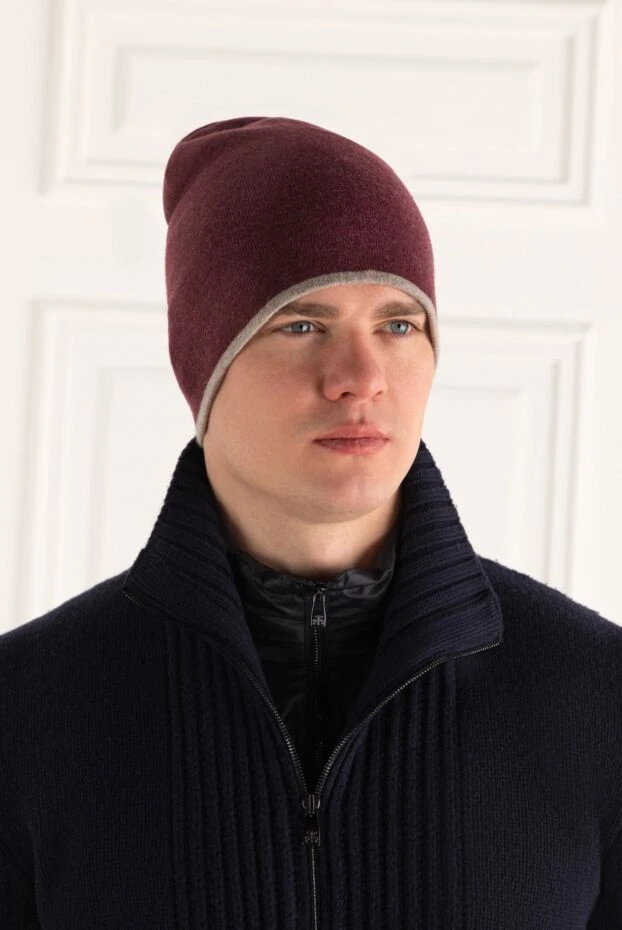 Brunello Cucinelli man red cashmere hat for men купить с ценами и фото 148447 - photo 2