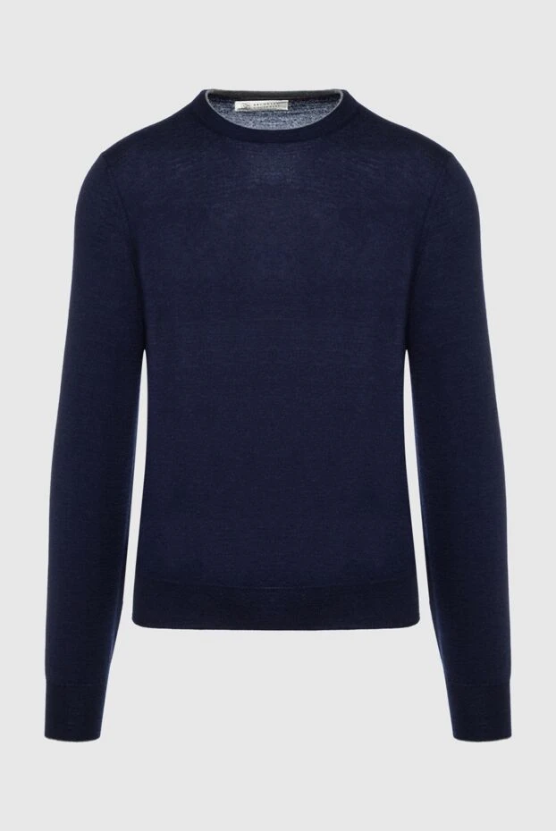 Brunello Cucinelli man wool and cashmere jumper blue for men купить с ценами и фото 148453 - photo 1