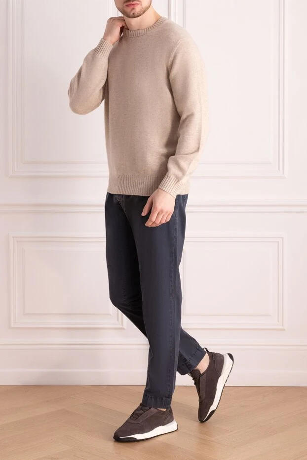 Brunello Cucinelli man cashmere jumper beige for men купить с ценами и фото 148458 - photo 2