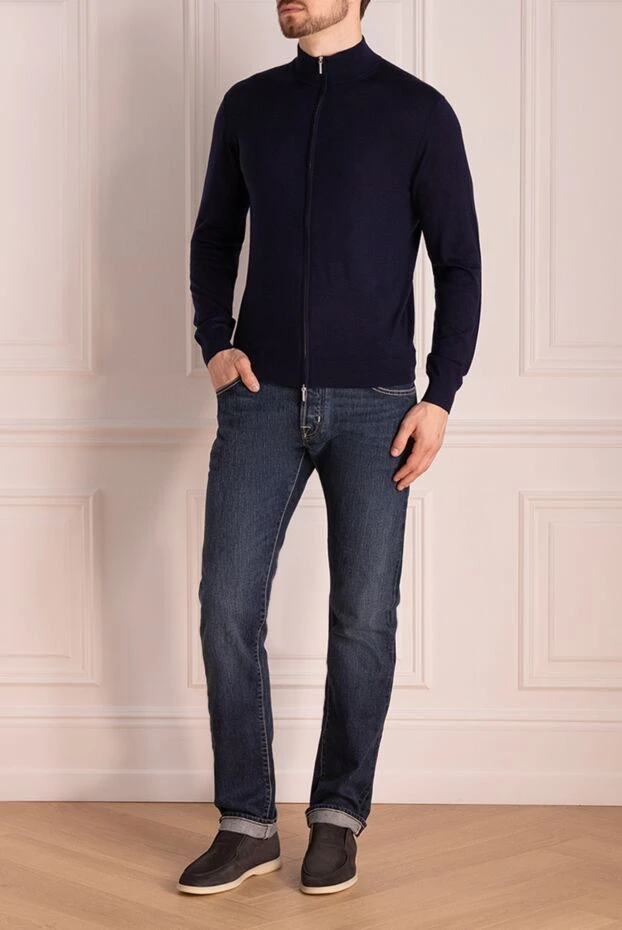 Jacob Cohen man blue cotton jeans for men купить с ценами и фото 148471 - photo 2