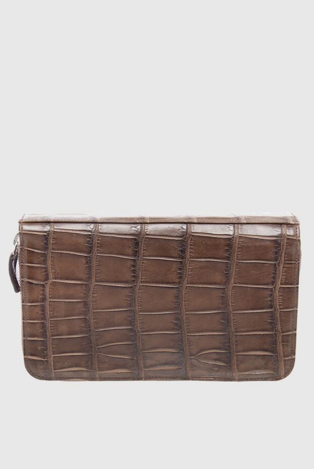 Cesare di Napoli man men's brown alligator leather clutch купить с ценами и фото 148484 - photo 1