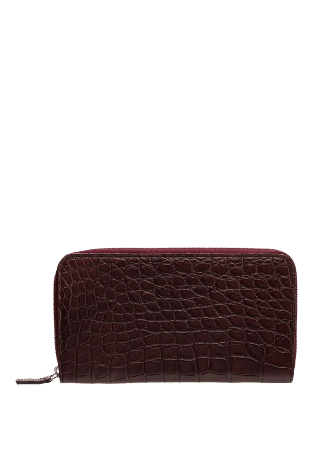 Cesare di Napoli man men's clutch bag made of alligator skin burgundy купить с ценами и фото 148492 - photo 1