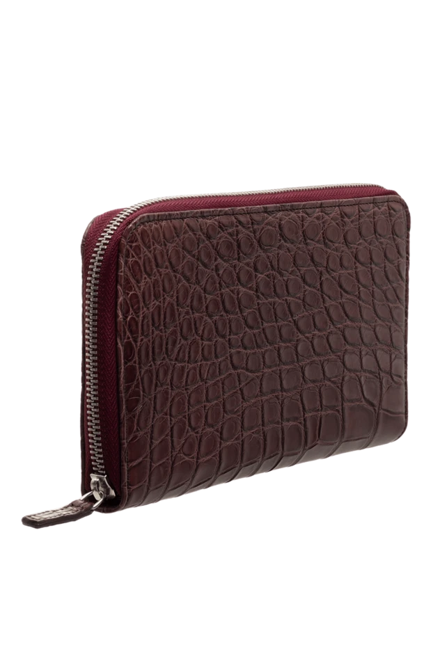 Cesare di Napoli man men's clutch bag made of alligator skin burgundy купить с ценами и фото 148492 - photo 2