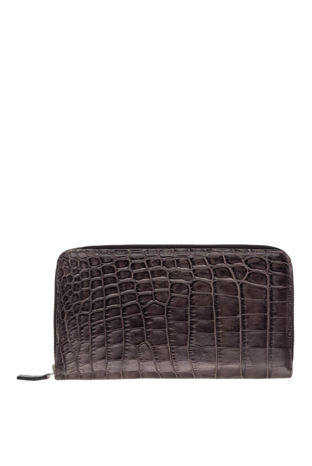 Cesare di Napoli man men's brown alligator leather clutch купить с ценами и фото 148493 - photo 1