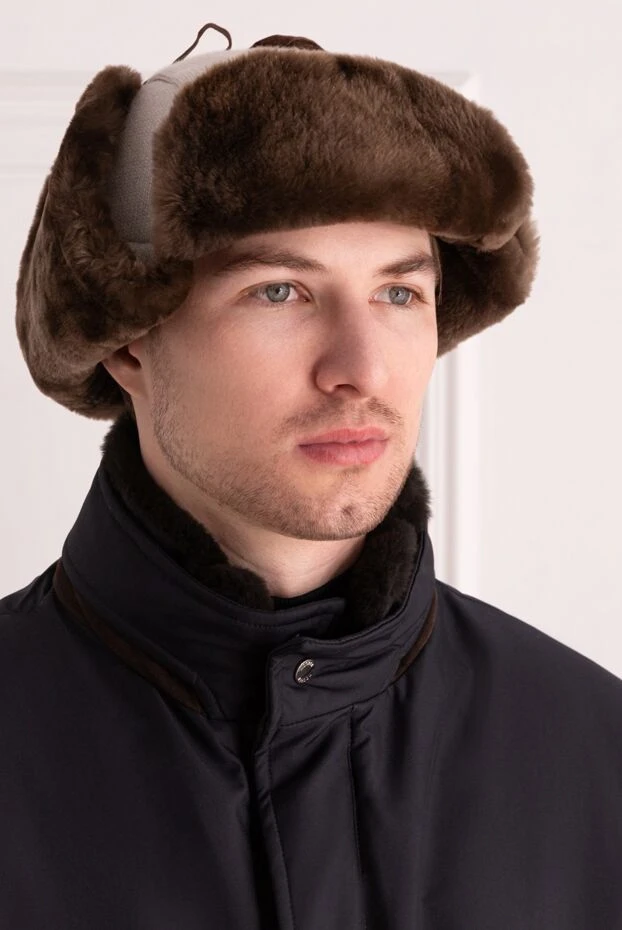 Cesare di Napoli man hat made of wool, cashmere and natural fur beige for men купить с ценами и фото 148505 - photo 2