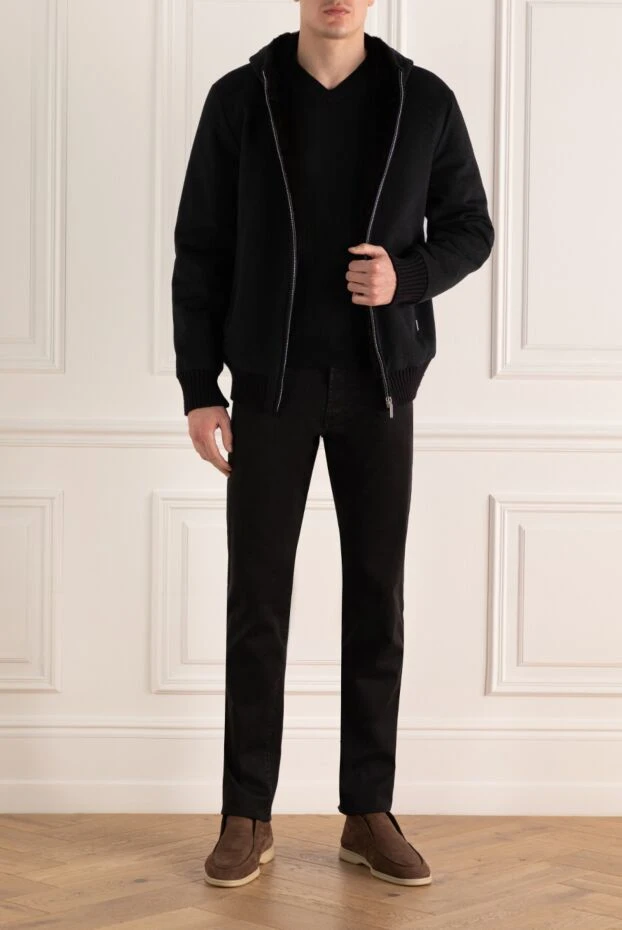 Cesare di Napoli man black wool jacket for men купить с ценами и фото 148567 - photo 2