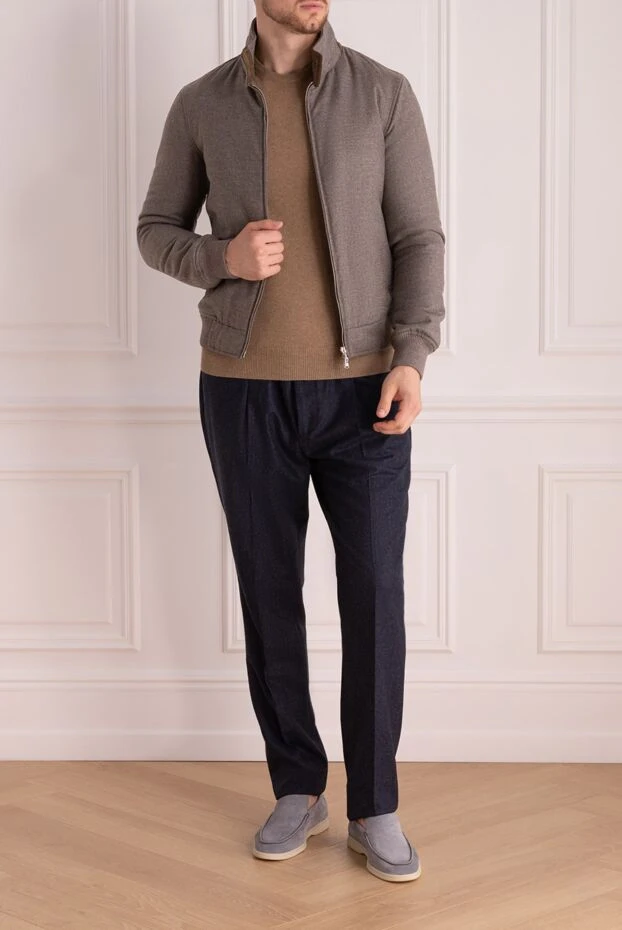 Cesare di Napoli man beige wool and cashmere jacket for men купить с ценами и фото 148580 - photo 2