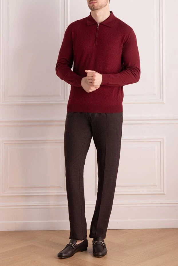 Jacob Cohen man men's brown wool and polyester trousers купить с ценами и фото 148679 - photo 2