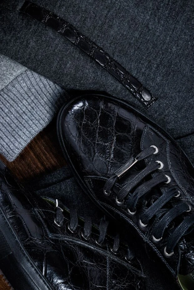 Tardini шынайы аллигатор былғарыдан жасалған кроссовкалар баулары мен екпінді фитингтері бар
148697 - фото 2