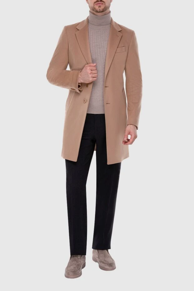 Cesare di Napoli man beige wool coat for men купить с ценами и фото 148699 - photo 2