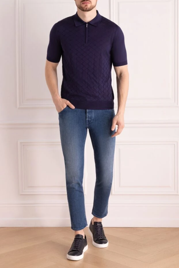 Jacob Cohen man blue cotton jeans for men купить с ценами и фото 148745 - photo 2