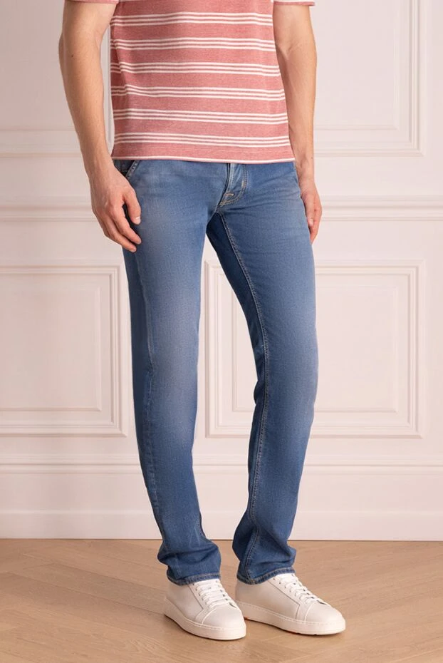 Jacob Cohen man blue cotton jeans for men купить с ценами и фото 148799 - photo 2