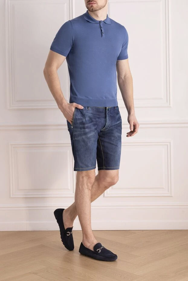 Jacob Cohen man blue cotton shorts for men купить с ценами и фото 148803 - photo 2