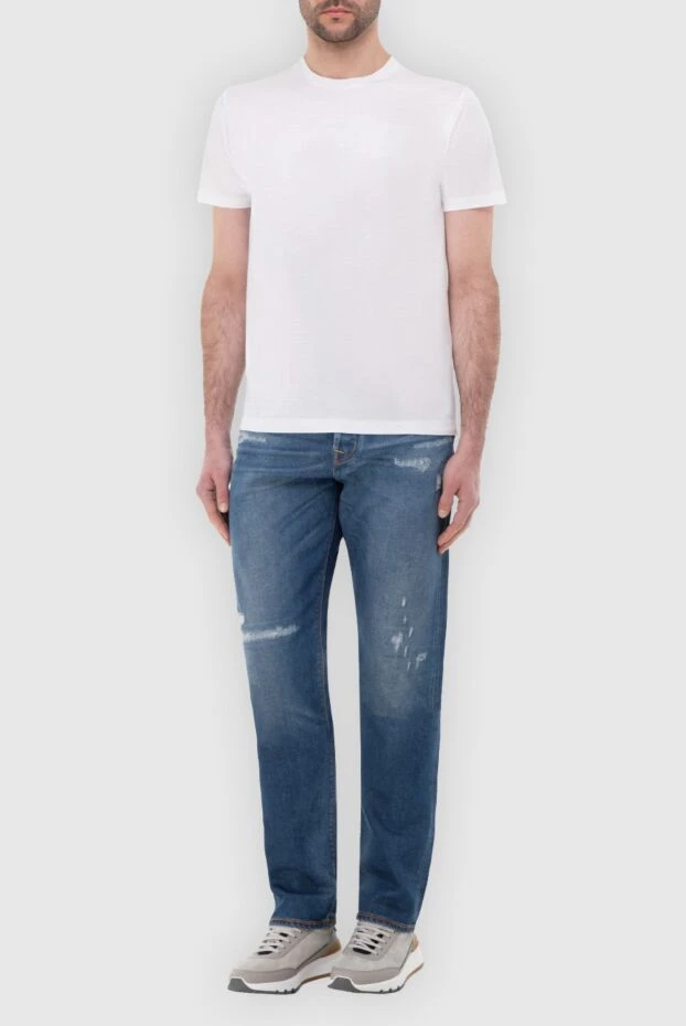 Jacob Cohen man blue cotton jeans for men купить с ценами и фото 148823 - photo 2