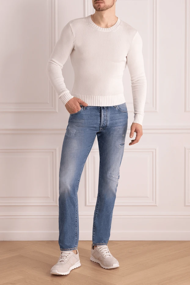 Jacob Cohen man blue cotton jeans for men купить с ценами и фото 148824 - photo 2