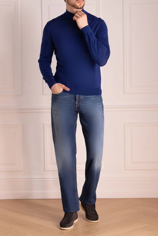 Jacob Cohen man blue cotton jeans for men купить с ценами и фото 148827 - photo 1