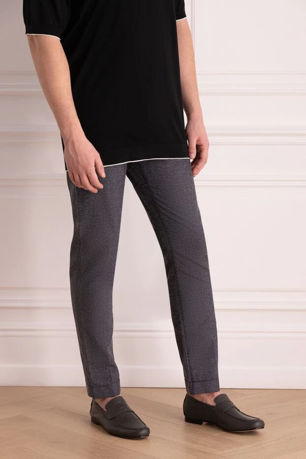 Jacob Cohen джинсы из шерсти и шелка серые мужские 148843 - фото 3