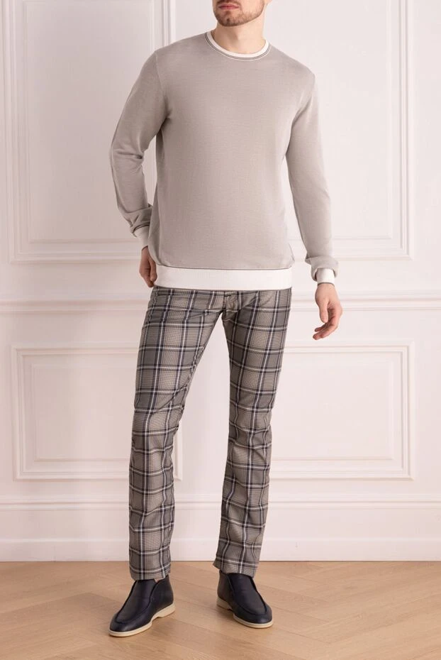 Jacob Cohen man men's gray polyester and cotton trousers купить с ценами и фото 148844 - photo 2