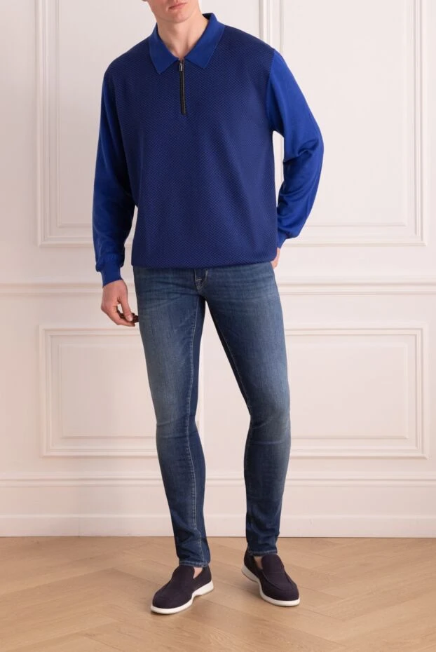 Jacob Cohen man blue cotton jeans for men купить с ценами и фото 148860 - photo 2