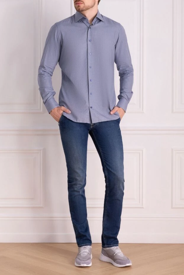 Jacob Cohen man blue cotton jeans for men купить с ценами и фото 148861 - photo 2