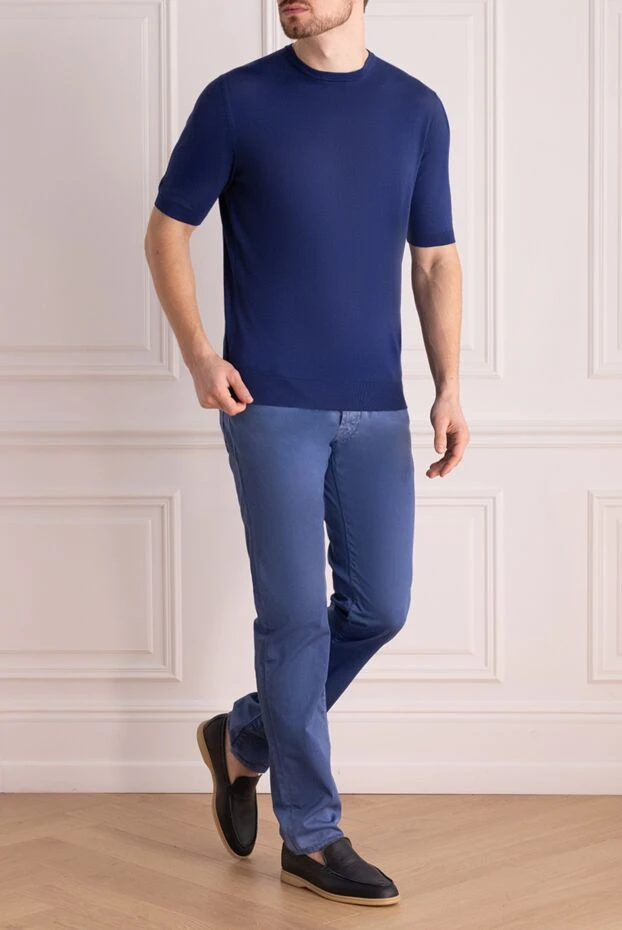 Jacob Cohen man blue cotton jeans for men купить с ценами и фото 148872 - photo 2