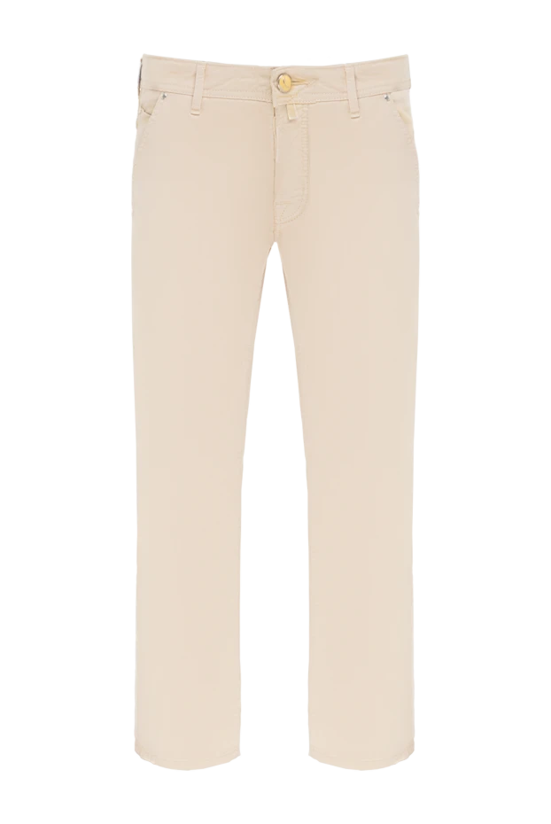 Jacob Cohen man men's beige cotton and elastane trousers купить с ценами и фото 148880 - photo 1