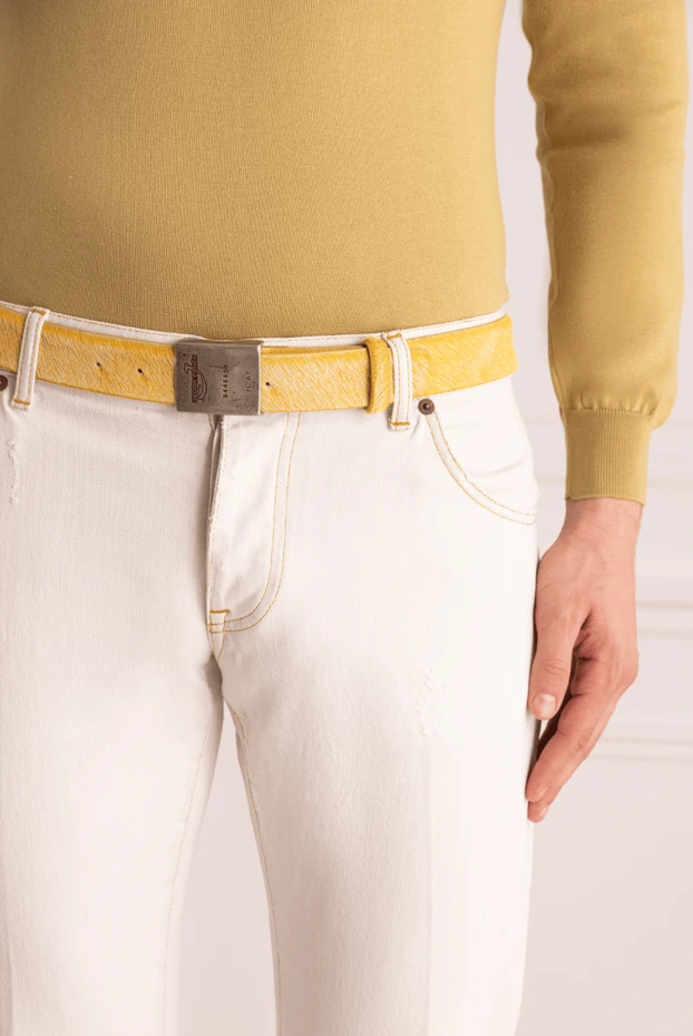 Jacob Cohen man yellow leather belt for men купить с ценами и фото 148942 - photo 2