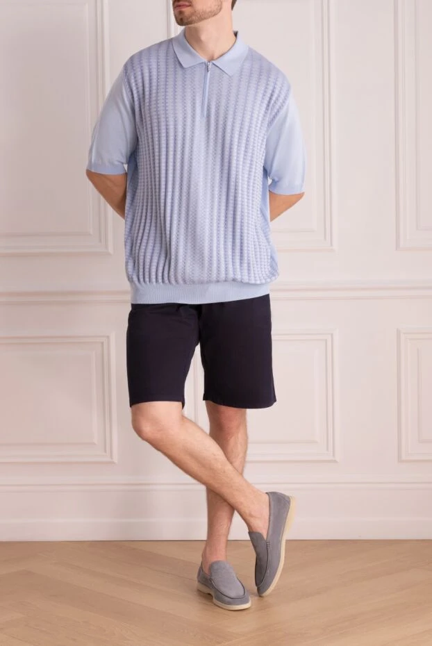 Zilli man blue cotton shorts for men купить с ценами и фото 148969 - photo 2