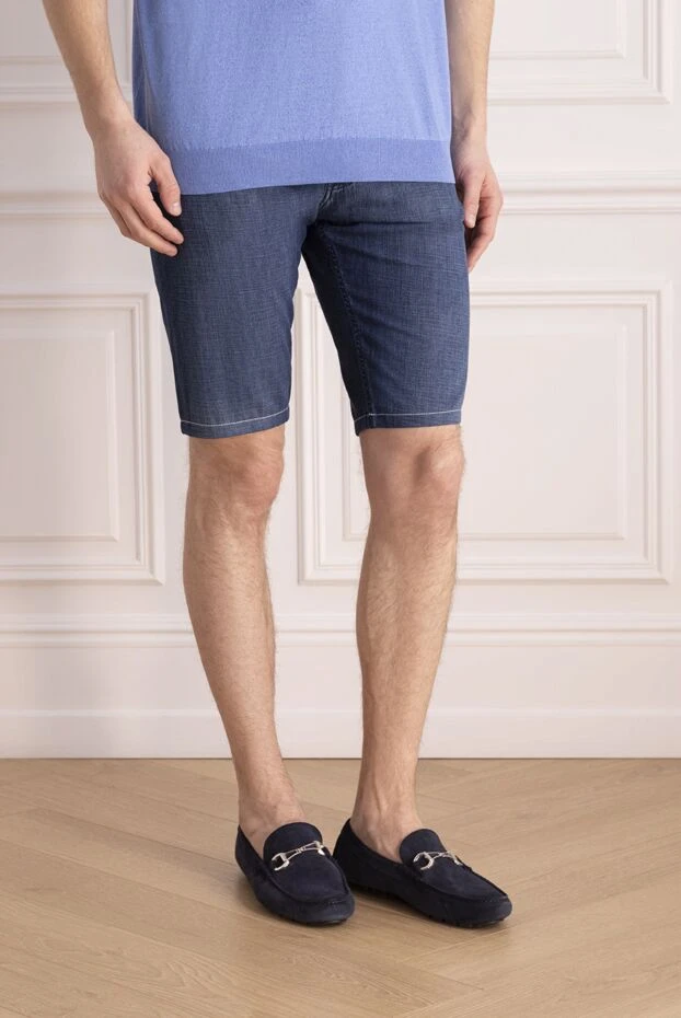 Stefano Ricci blue cotton and linen shorts for men 149038 - photo 3