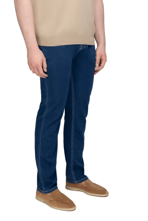 Stefano Ricci джинсы из хлопка и полиэстера синие мужские 149040 - фото 3